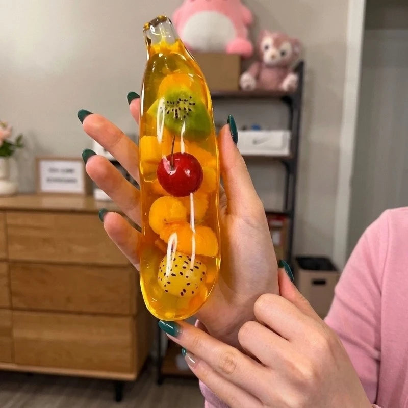 Fruit Banana Jelly Squishy Toy Stress Ball Fidget Toys Big Slushy