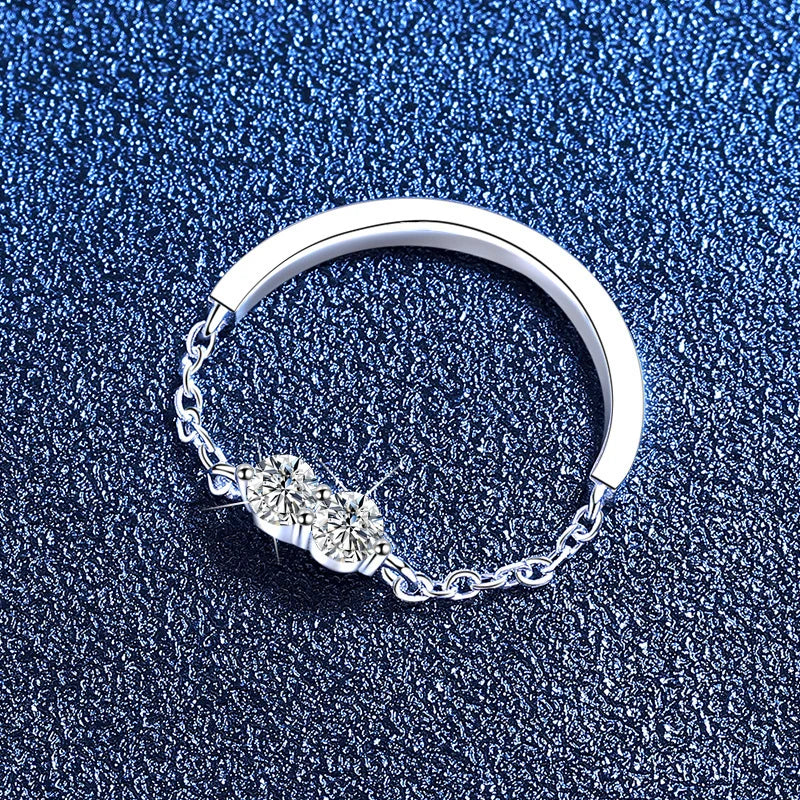 3mm Moissanite 925 Sterling Silver Eternity Band