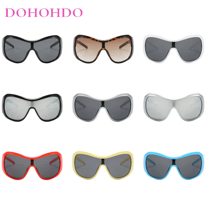 Trendy Y2K Punk Oversized Oval Frame Women Sunglasses