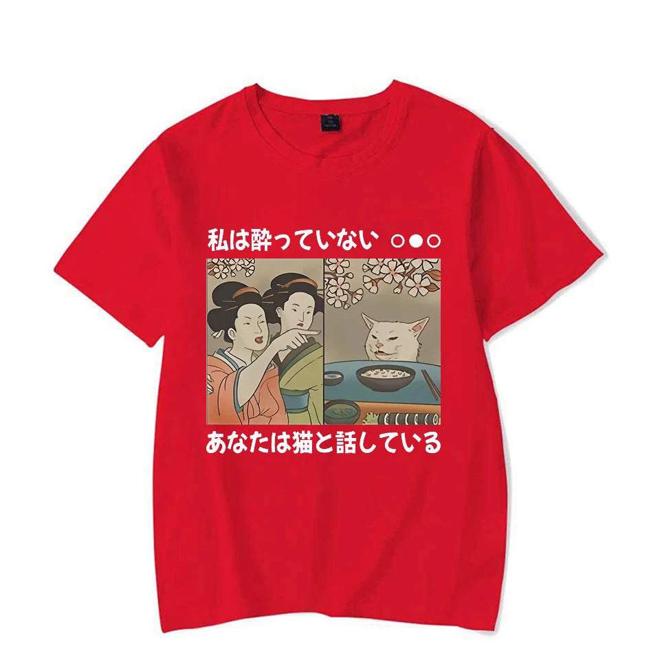 Cartoon Cat T-shirt T-shirt Harajuku Y2K