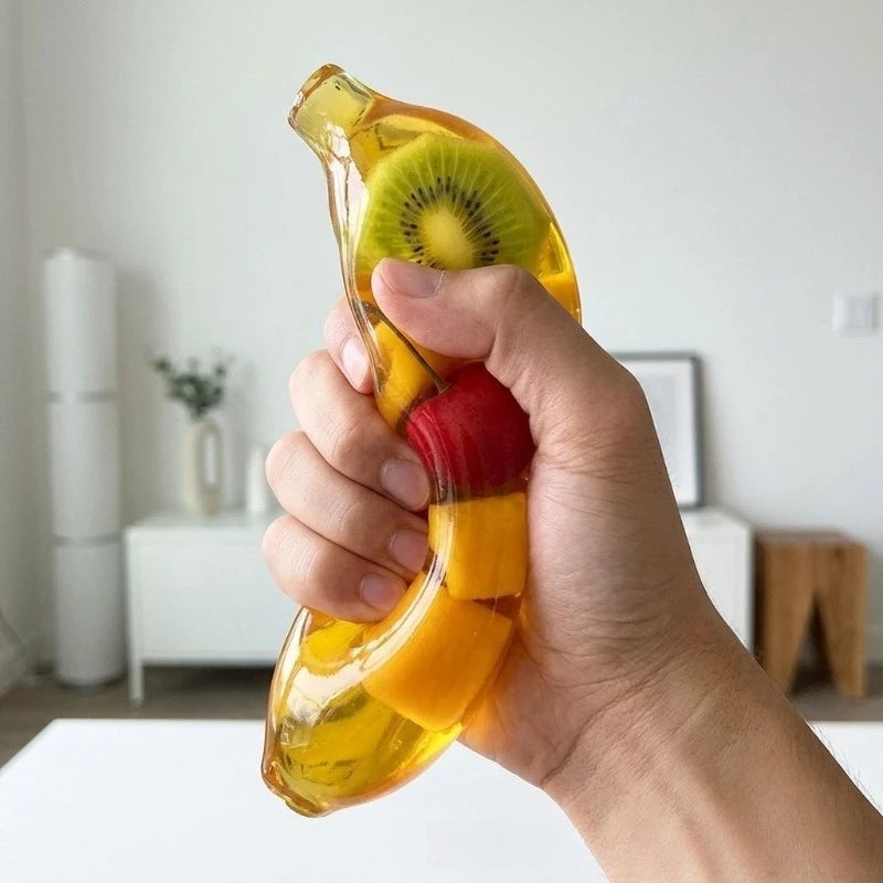 Fruit Banana Jelly Squishy Toy Stress Ball Fidget Toys Big Slushy