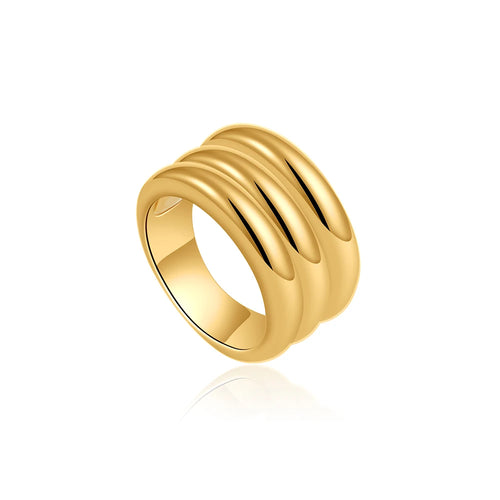 Fashion Mixed Color Multilayer Chunky Rings Gold&Silver Plated Cross
