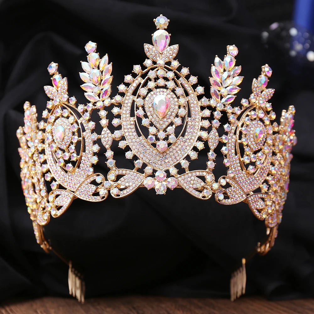 Crown Vintage Baroque Rhinestone Tiara  Hair Accessories