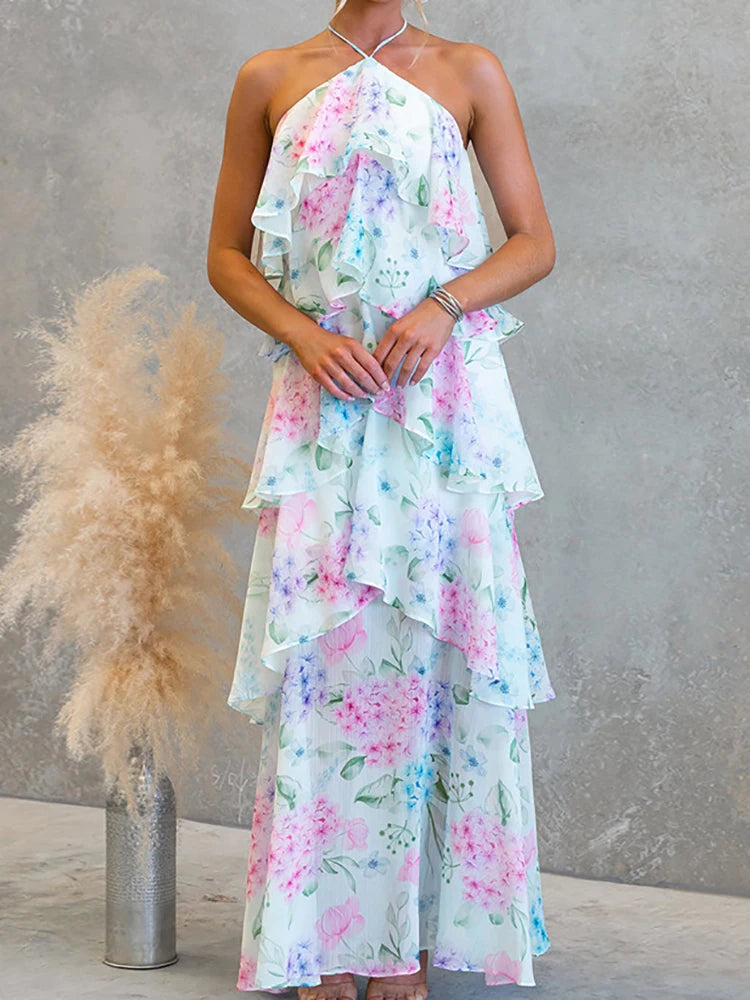 Chic Party Dress, 2026 Halter Lace-Up Ladies Dress Vestidos