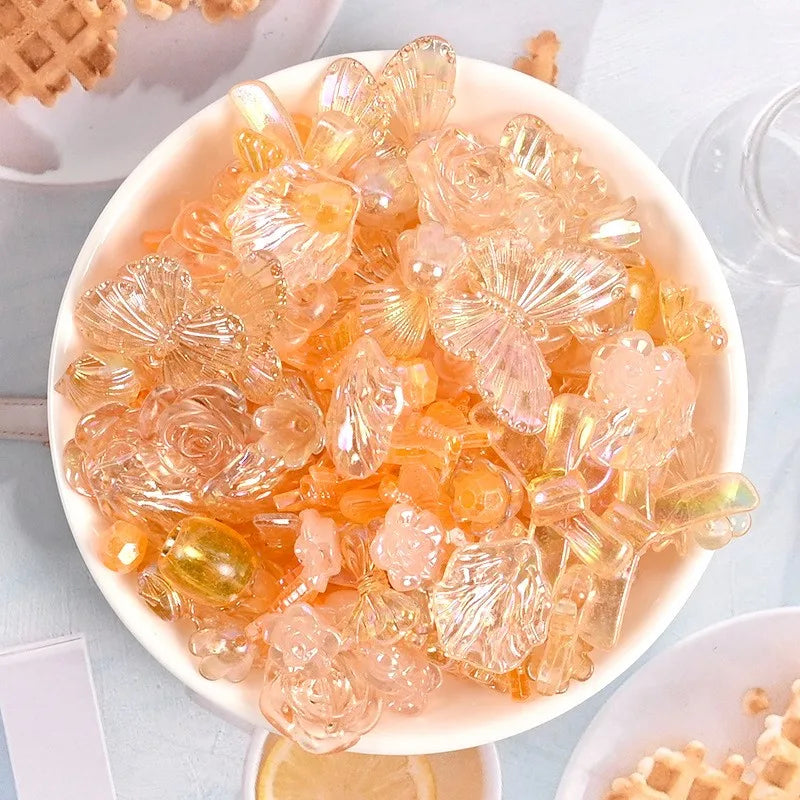 10/30/50g Acrylic Butterfly Flatback Resin Flowers Charms for Craft
