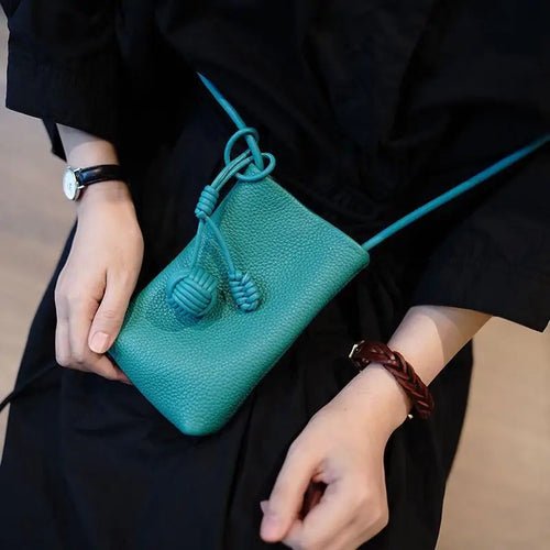 Mini Crossbody Mobile Phone Bag for Women Artistic Round Ball Design