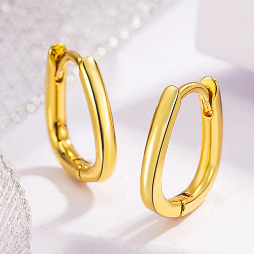 Luxury Jewelry 925 Sterling Silver U-shaped Hoop Earrings For Women