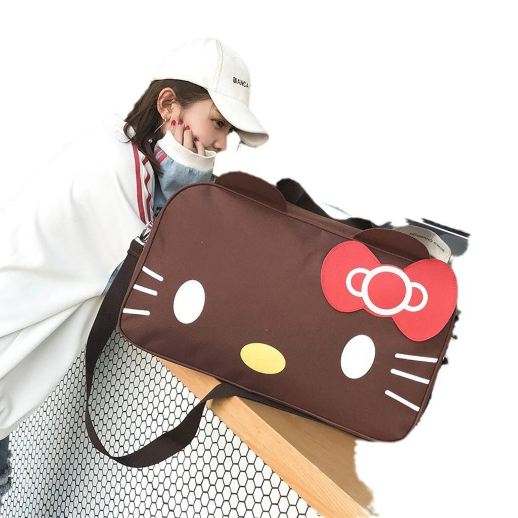 Hello Kitty Foldable Travel Duffle Bag Lightweight Large Capacity